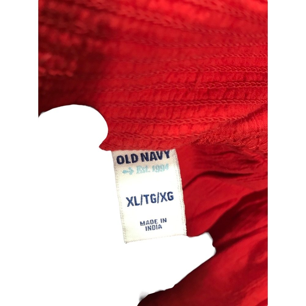 Old Navy Red with White Blue Embroidered Stripe - Picture 4 of 4